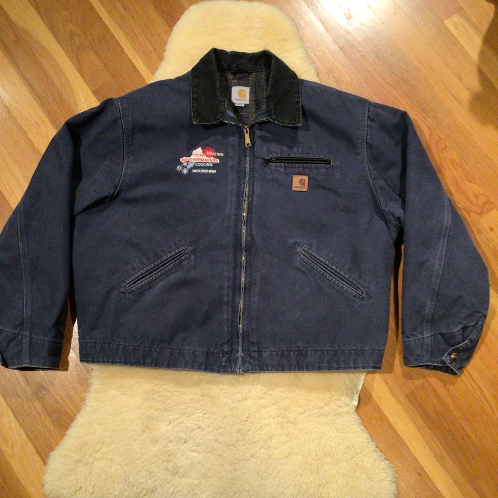 Vintage Carhartt dark blue Detroit blanket lined jacket